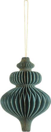 Partydeco Ornamento di carta a nido d'ape Icicle, verde bottiglia, 10x15 cm (1 pkt / 1 pz.) (1 -parte)