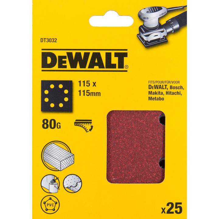 Produktbild DeWalt Schleifpapier Klettfix (80)