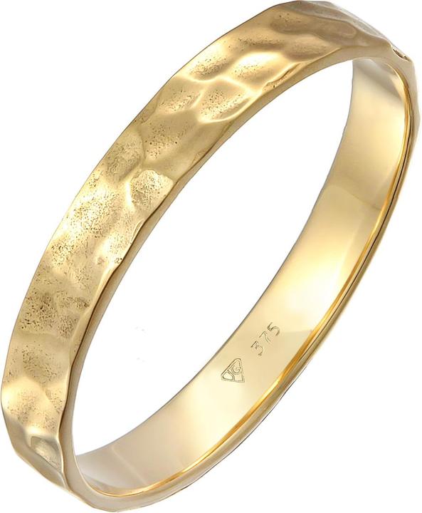 Kuzzoi Ring Bandring Herrenring Gehämmert 375er Gelbgold