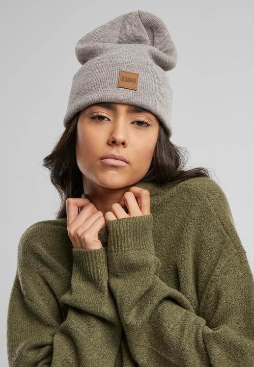 Produktbild Urban Classics Leatherpatch Long Beanie (One Size)