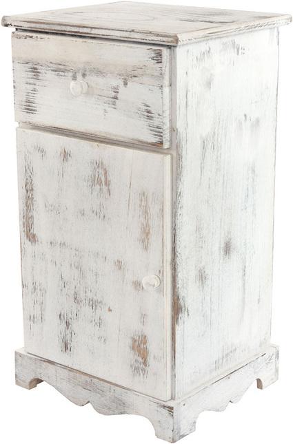 Image du produit Swisshandel24 Commode Table de chevet Table de téléphone, 63x35x29cm, Shabby-Look, Vintage - blanc (63 x 35 x 29 cm)