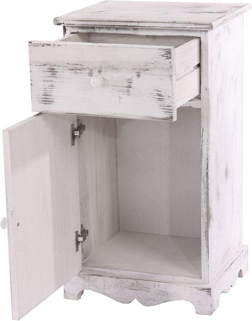 Image du produit Swisshandel24 Commode Table de chevet Table de téléphone, 63x35x29cm, Shabby-Look, Vintage - blanc (63 x 35 x 29 cm)
