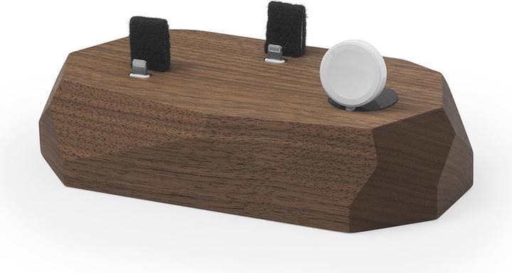 Image du produit Oakywood Triple Dock pour iPhone - Walnoot - Oplader Telefoon - Aripods - Apple Watch