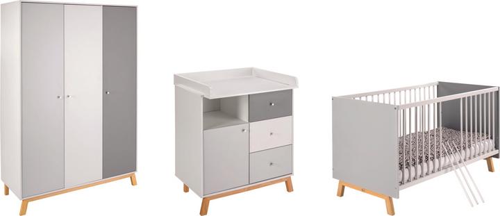Produktbild Schardt VEGAS Komplettzimmer aus Kombi-Kinderbett, Umbauseiten, Wickelkommode, Schrank (Kinderkleiderschrank)