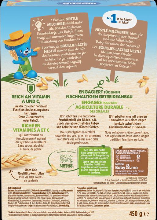 Nutritional values and ingredients Nestlé Raspberry Banana & Whole Grain Cereals (450 g)