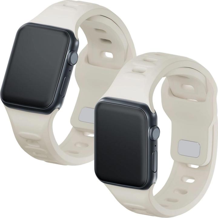 Image du produit 3MK Silicone Watch Strap beżowy/beige dla Apple Watch 38/40/41mm (Silicone, Acier inoxydable)
