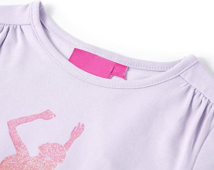 Actual product image VidaXL Children's long-sleeved shirt light lilac 140,Material: 95 % cotton. 5 (140)