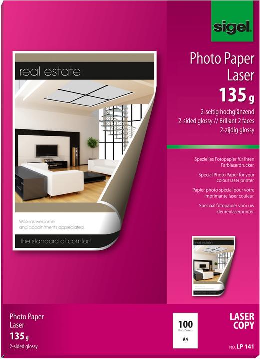 Actual product image Sigel Laser photo paper (135 g/m², A4, 100 x)