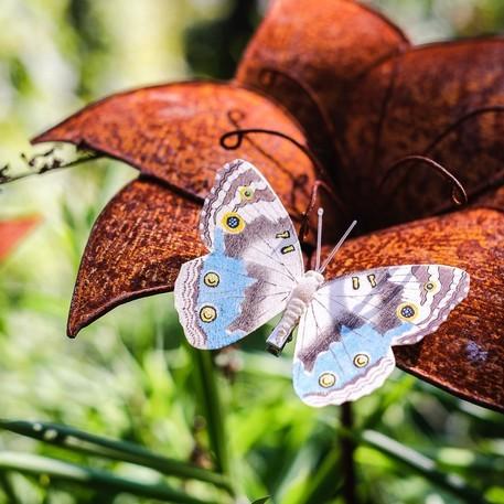Actual product image Arty Fêtes Butterfly made of wood Taupe Blue