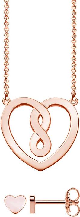 Immagine prodotto Thomas Sabo Set collana/orecchini cuore placcato oro rosa SET0558-415-40-L42v (Argento 925, 42 cm)