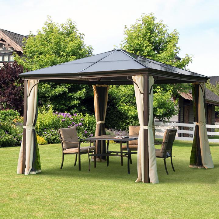 Image du produit Outsunny Pavillon de luxe avec toit translucide (300 cm, 300 cm)
