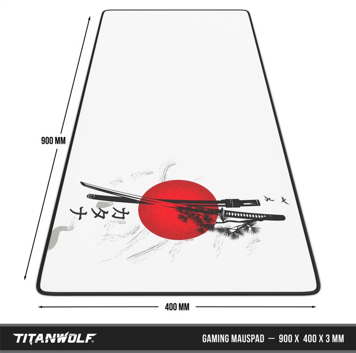 Actual product image Titanwolf Gaming Mouse Pad, 900 x 400mm XXL Speed Gaming Mouse Mat, Mousepad Extra Large Surface, Japan Ink (XXL)