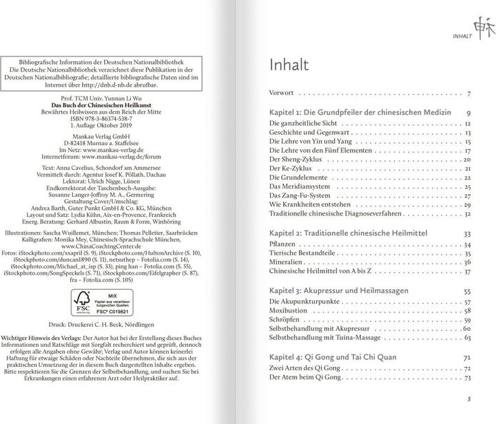 Produktbild Das Buch der Chinesischen Heilkunst (Deutsch, Prof. TCM (Univ. Yunnan) Li Wu, 2021)