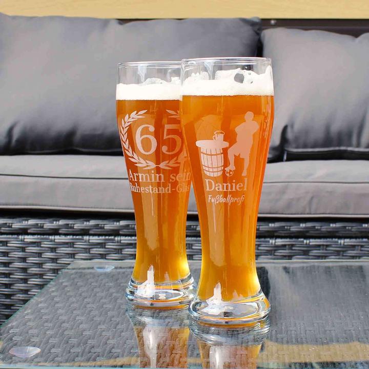 Produktbild Luxentu Weizenbierglas mit Gravur 40. Jubiläum (0.50 l, 1 x)