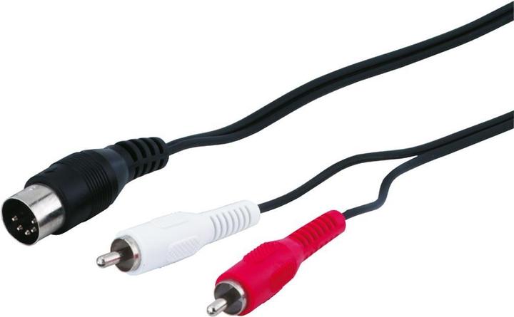 Goobay Audio video cable 1.5 m 5-pin DIN plug > 2 x RCA plug (1.50 m, Cinch)