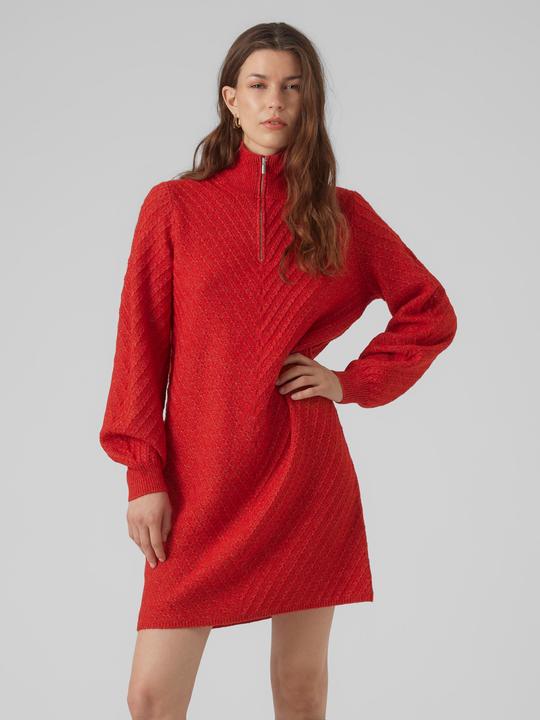 Actual product image Vero Moda VMANJASTINNA HIGHNECK ZIP DRESS GA EXC Knit Dress (S)