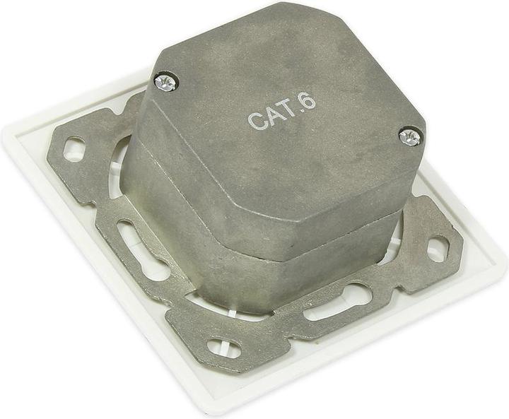 Immagine prodotto Good Connections Presa di rete Cat. 6, 2xRJ45, schermata, da incasso, DESIGN-CAPABLE, ingresso cavo verticale