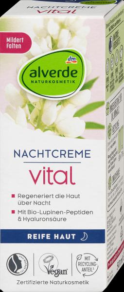 Actual product image dm alverde Night Cream Vital Organic Lupine Peptides (Night cream)