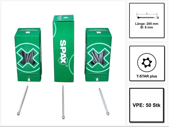 Produktbild Spax Zylinderkopfschrauben (50 Schrauben pro Stück)
