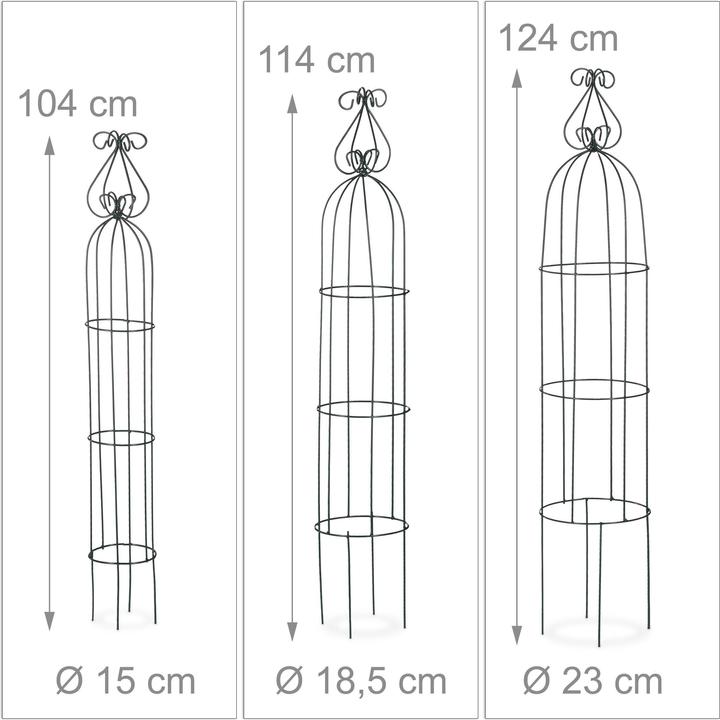 Image du produit Relaxdays Obélisque de jardin set de 3 (23 cm, 23 cm)
