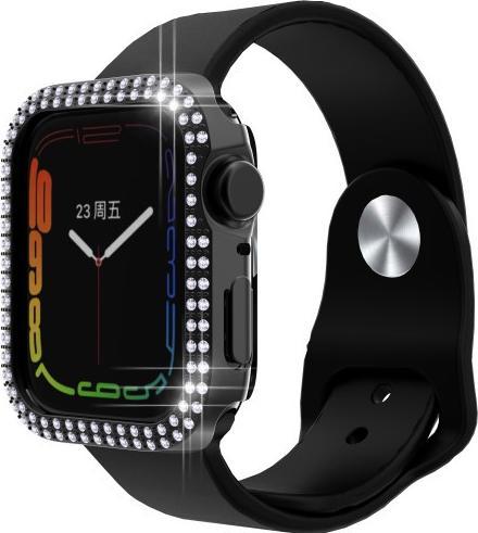 Image du produit Cover-Discount Apple Watch 45mm - Etui de protection en strass brillant noir