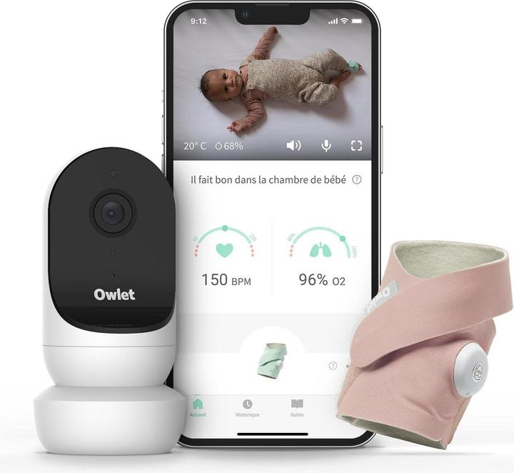 Owlet Duo : Smart Sock 3 & Camera 2 (Vidéo et audio, 30 m)