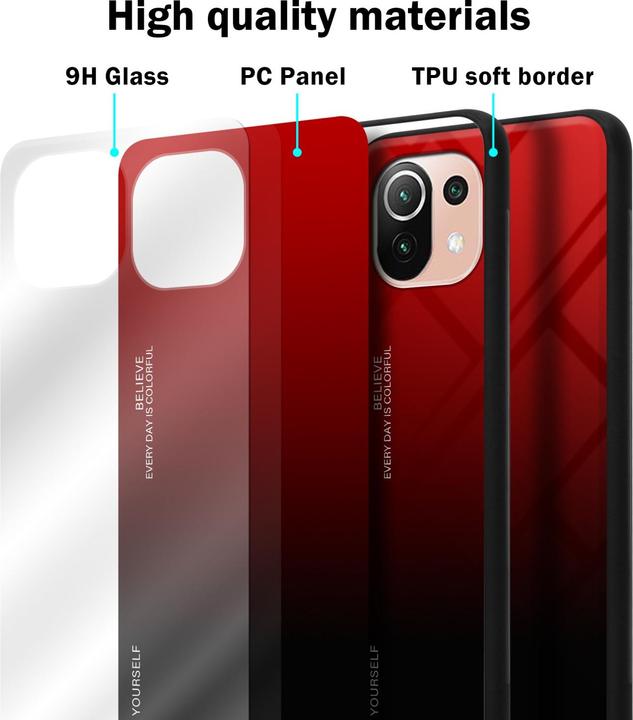 Produktbild Cadorabo TPU 2 Farben Glas Hülle (Xiaomi Mi 11 Lite, Xiaomi Mi 11 Lite 5G)