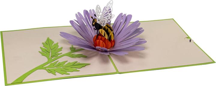 Image du produit Hervorragend Carte de voeux Abeille sur fleur - 3D Pop-up (1 pcs)