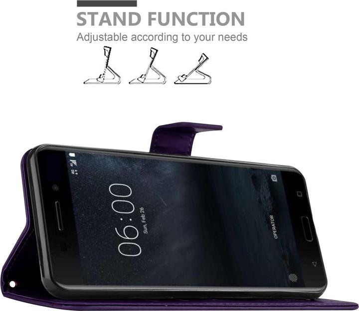 Actual product image Cadorabo Flower Book Case for Nokia 6.1 (Nokia 6.1)