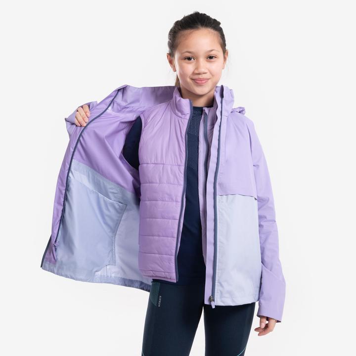 Produktbild Kiprun Laufjacke Kinder 3-in-1 wasserdicht herausnehmbare Innenjacke - lila (122)