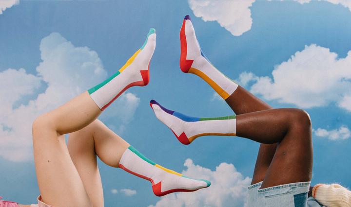 Actual product image Eat My Socks Socks, Rainbow Dream, Pinky (One size)