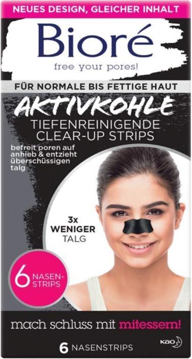 Produktbild Bioré tiefenreinigende Clear-Up Strips mit Aktivkohle (268.13 ml)