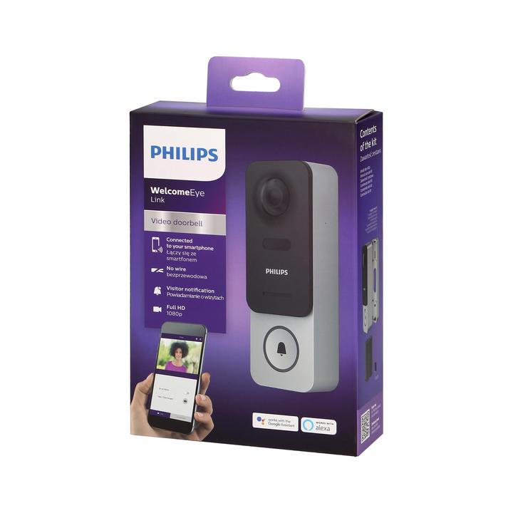 Productafbeelding Orno Philips WelcomeEye Link, draadloze video-intercom met Wi-Fi, oplaadbare batterij (WiFi)