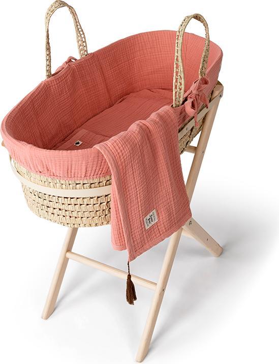 Funnababy Musselin Moses-Korb-Set, incl Basket - Koralle - Rosa - 85 cm