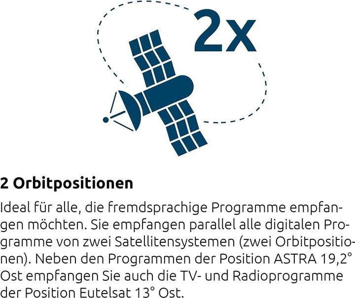 Produktbild TechniSat Multytenne, DuoSat 6.2° (Astra 19.2 & Hotbird 13), 1-Teilnehmer (Parabolantenne, 32.20 dB, DVB-S / -S2)