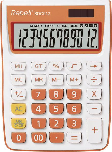 Produktbild Rebell RE-SDC912OR Tischrechner SDC912, 12-stelliger Tischrechner für Büro und Zuhause, Dualbetrieb (Batterien, Solarzellen)