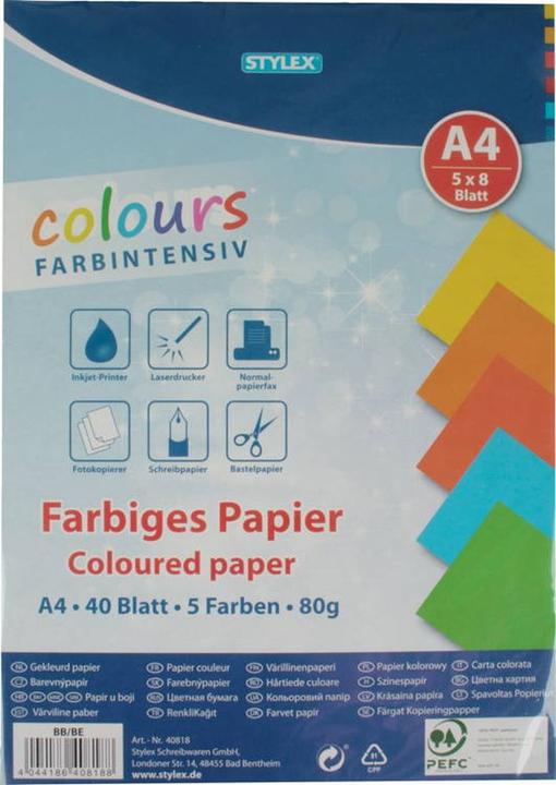 Stylex Papier couleur (80 g/m², 40 x, A4)