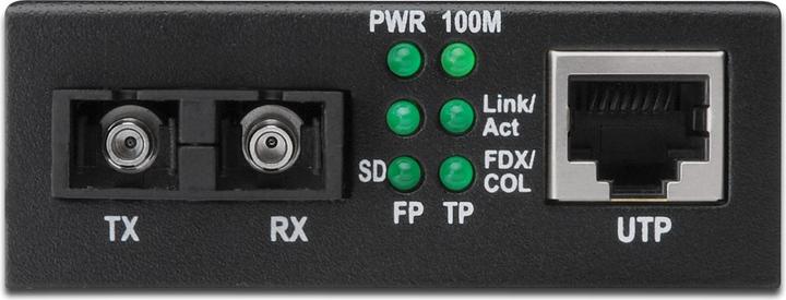 Produktbild Digitus Fast Ethernet Medienkonverter SC 10/100Base-TX zu 100Base-FX wandelt drahtbasierte in Glasfasersi...