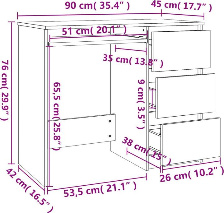 Image du produit VidaXL Ilke (90 x 45 x 76 cm)