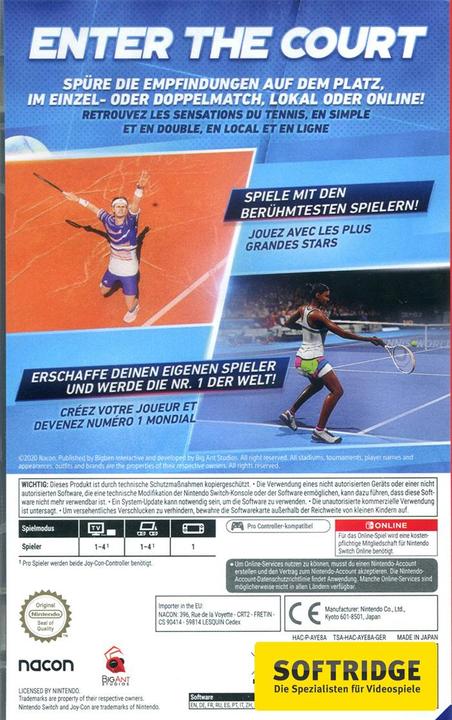 Actual product image Nacon Gaming Tennis World Tour 2 (Switch Lite, Switch OLED, Switch, Multilingual)