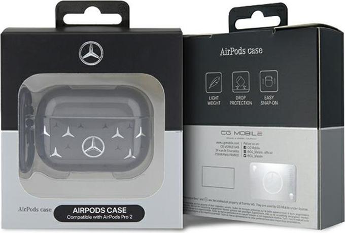 Actual product image Mercedes-Benz Mercedes MEAP28DPMGS AirPods Pro 2 cover czarny/black Large Star Pattern (Headphone bag)