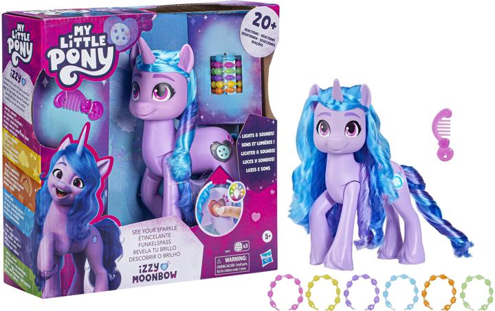 Productafbeelding My Little Pony Ontdek je pony schittering Sparkle Fun Izzy Moonbow, 20 cm hoge pony voor kinderen, met