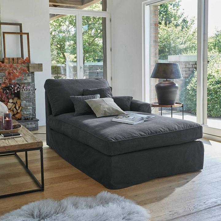 Image du produit Loberon Chaise longue Seaford gris foncé (1 place)