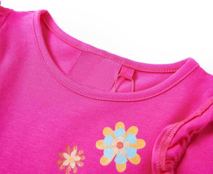Produktbild VidaXL Kinder-Langarmshirt Dunkelrosa 128,Material: 95 % Baumwolle (128)