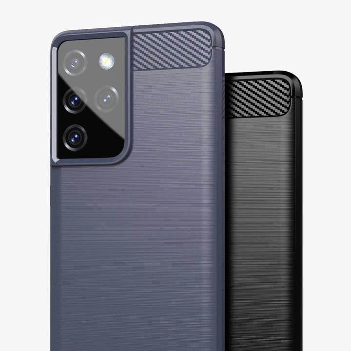 Produktbild Hurtel Carbon Case Flexible Cover TPU Case for Samsung Galaxy S21 Ultra 5G black (Samsung Galaxy S21 Ultra 5G)