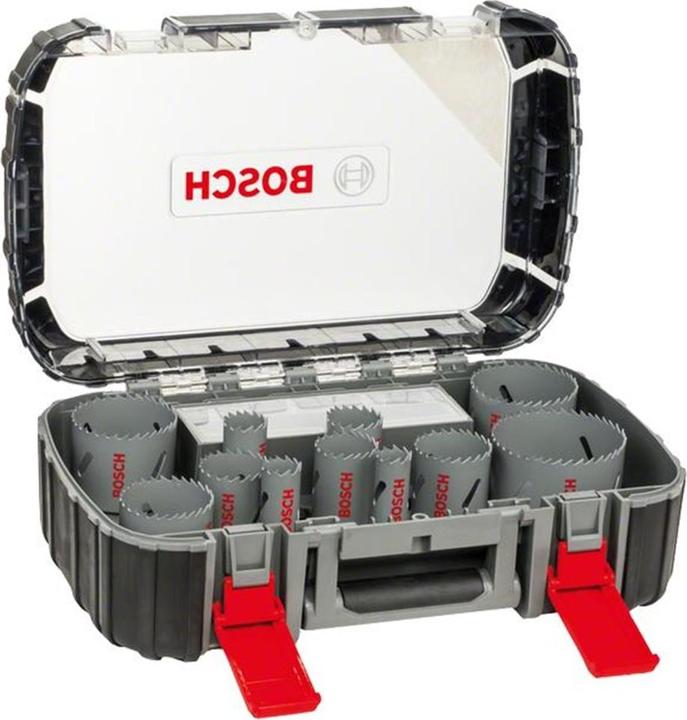 Immagine prodotto Bosch Professional Zubehör Set di seghe a tazza da 17 pezzi, HSS bimetallico, universale, 20-68/74 mm (20 mm, 22 mm, 25 mm, 32 mm, 35 mm, 40 mm, 44 mm, 76 mm, 60 mm, 68 mm, 51 mm)