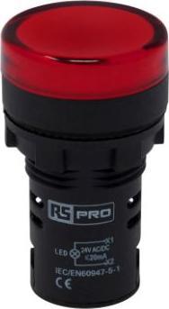 Rs Pro Leuchtmelder 24V ac/dc Rot, Ausschnitt-Ø 22