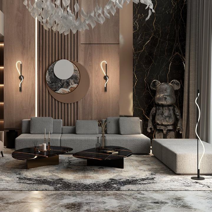 Immagine prodotto Maytoni Lampada da terra Tau LED, lampada da terra 15W Nero Bianco Caldo (450 lm)