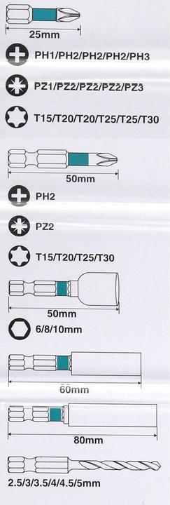 Actual product image Makita Drill bit set (3, 5, 4, 3,5, 2,5, 4,5)