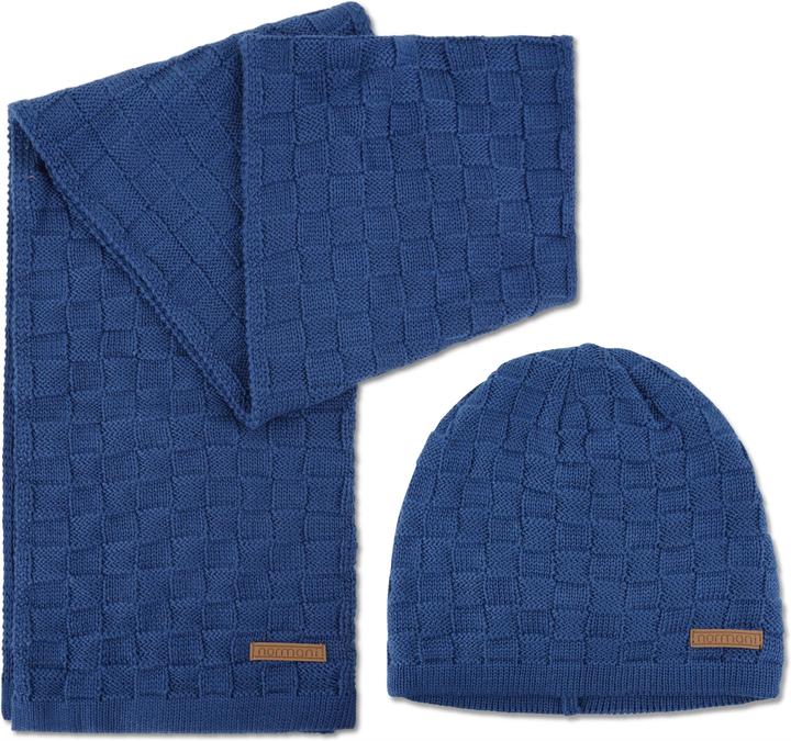 Image du produit Normani Ensemble d'hiver en laine mérinos écharpe et bonnet modèle Yuma - 9571 (Taille unique)